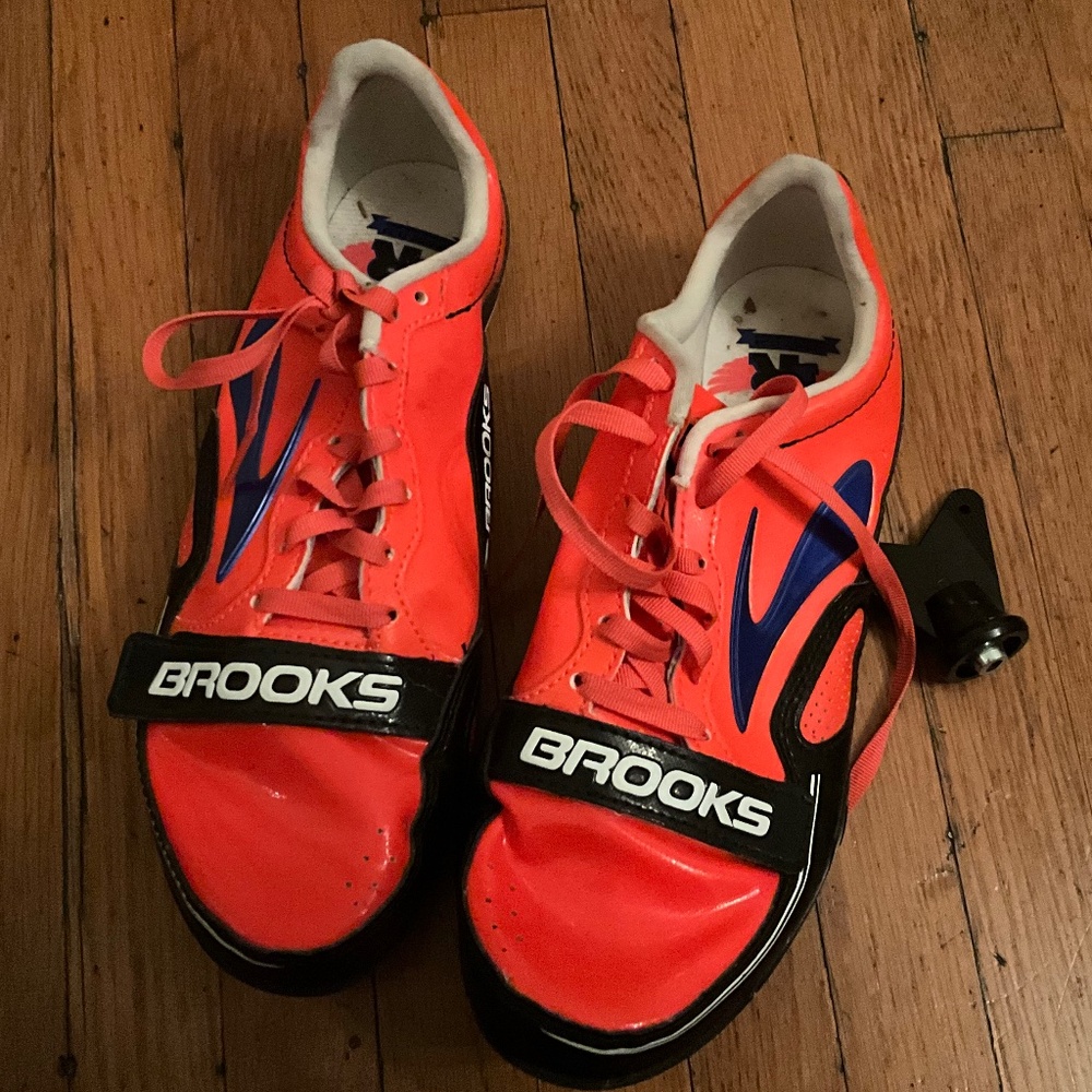 Brooks Women’s PR Sprint Orange and Blue Track Spikes Size 6.5